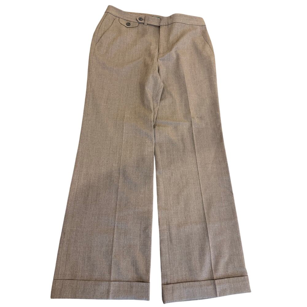 Lauren RALPH LAUREN Brown Wool Trousers Tailored Pants Women 8